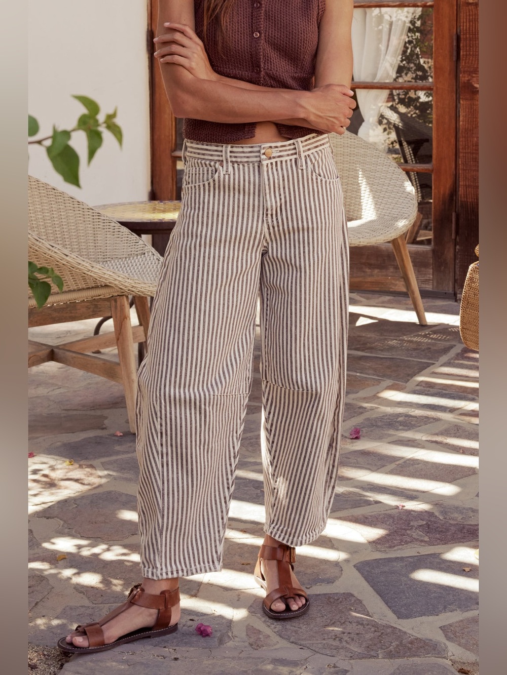 böhme Allison Striped Barrel Jeans